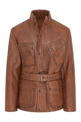 Herren Tan Lamb Leather Safari Parka Jacke – Haven