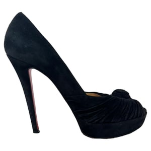Christian Louboutin Greissimo Knot-Pumps aus schwarzem Wildleder