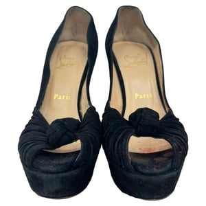 Christian Louboutin Greissimo Knot-Pumps aus schwarzem Wildleder