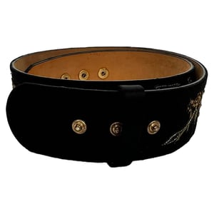 Alexander McQueen Verzierter Gürtel aus schwarzem Wildleder