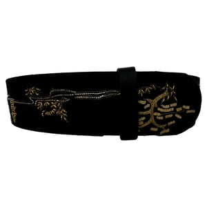 Alexander McQueen Verzierter Gürtel aus schwarzem Wildleder