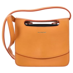 Jil Sander Flap Crossbody Bag aus orangefarbenem Leder