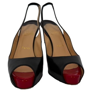 Christian Louboutin No Prive Slingback-Pumps aus schwarzem Leder