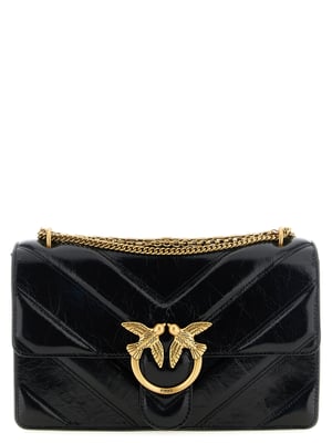 PINKO Schultertasche aus schwarzem Kalbsleder
