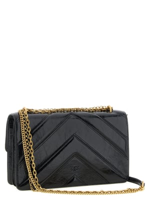 PINKO Schultertasche aus schwarzem Kalbsleder