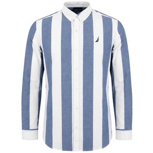 Nautica Inwood Herren Blau/Weißes Hemd