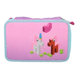 Lego Iconic Glitzer 3-schichtiger Kinder-Rosa Federmäppchen mit Inhalt