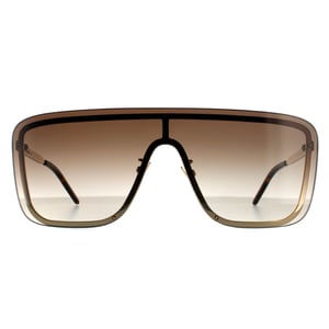 Saint Laurent Shield Unisex-Sonnenbrille in Goldbraun mit Farbverlauf