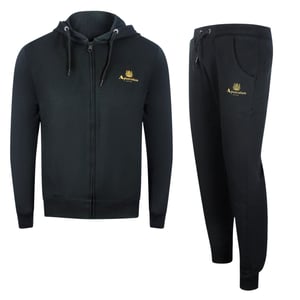 Aquascutum - Schwarzes Set Aus Kapuzenpullover Und Trainingshose Mit Reißverschluss