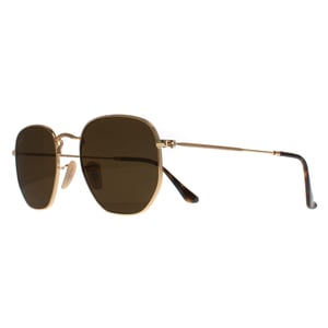 Ray-Ban Sonnenbrille Hexagonal 3548N 001/57 Gold Braun Polarisiert 51mm