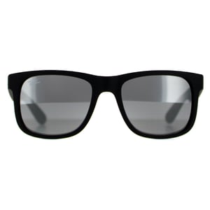 Ray-Ban Sonnenbrille Justin 4165 622/6G Gummi Schwarz Grau Spiegel