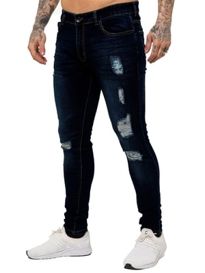 Enzo Herren Skinny Ripped Jeans