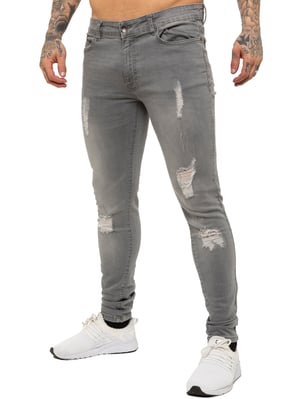 Enzo Herren Skinny Ripped Jeans
