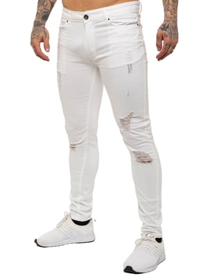 Enzo Herren Skinny Ripped Jeans