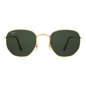 Ray-Ban Sonnenbrille sechseckig 3548N 001 Gold Grün G-15