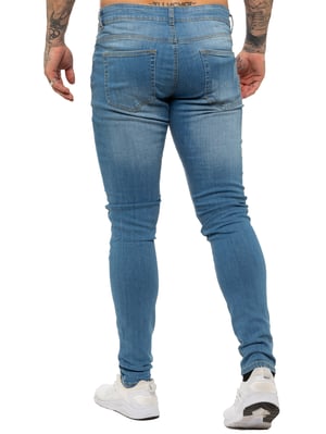 Enzo Herren Skinny Ripped Jeans