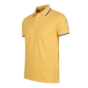 Polo Applique Pique von Cappuccino Italia in der farbe Gelb und in größe S.