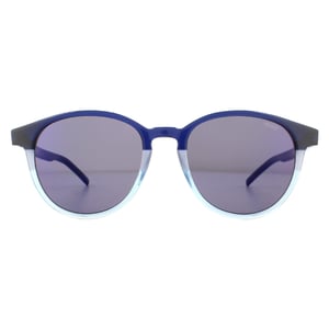 Hugo by Hugo Boss Runde Mens Matte Blau Türkis Blau Spiegel Sonnenbrillen