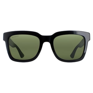 Gucci Rectangle Mens Schwarz und Grün mit roten Streifen Grün GG0001SN