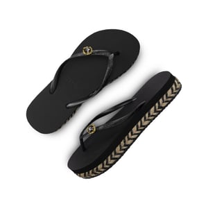 Raffia Switch Flip Flop schwarz
