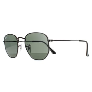 Ray-Ban Square Unisex poliert schwarz/grün polarisiert hexagonal RB3548N Sonnenbrille