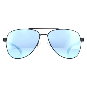 Hugo Boss Aviator Mens Matte Blue Blue Mirror Lunettes de soleil