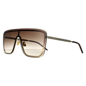 Saint Laurent Shield Unisex-Sonnenbrille in Goldbraun mit Farbverlauf