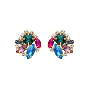 Luxenter Blue Crystal Ohrringe in 18k Gelbgold - Nyuva