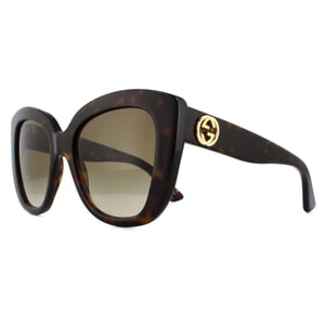 Gucci Cat Eye Sonnenbrille für Damen in Havanna Braun mit Farbverlauf