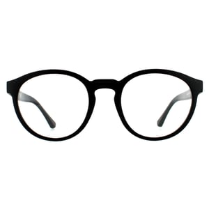Emporio Armani Runde Herren Matte Schwarz klar mit Sonne Clip-ons Sonnenbrille