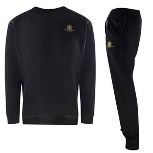 Aquascutum - Iconic Crest - Schwarzes Trainingsset Mit Rundhalsausschnitt