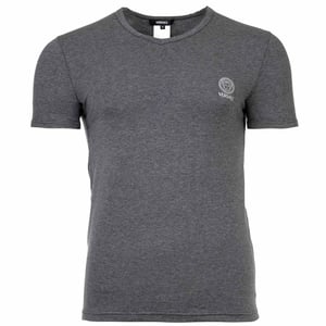 Versace Short Sleeves V Neck Jersey Topeka Bi-Stretch Cotton Organic New Logo T-Shirt