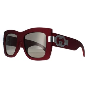 Gucci Square Womens Rot mit Silber Grau mit Light Silver Mirror GG1688S