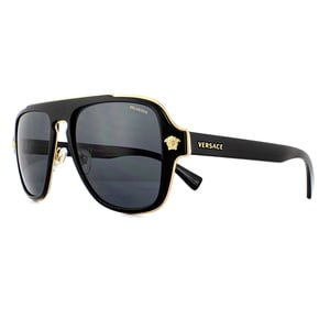 Versace Piloten Sonnenbrille Herren Schwarz Grau Polarisierend