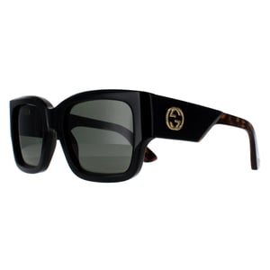 Gucci Square Womens Schwarz mit Havanna Grau GG1663S