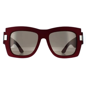 Gucci Square Womens Rot mit Silber Grau mit Light Silver Mirror GG1688S