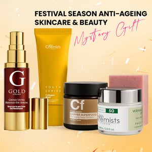 Skin Research Überraschungsbox mit Anti-Aging-Hautpflege und Beauty-Produkten für die Festivalsaison