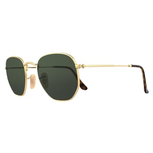 Ray-Ban Sonnenbrille sechseckig 3548N 001 Gold Grün G-15