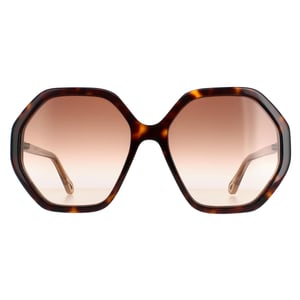 Chloe Round Womens Dark Havana and Brown Crystal Brown Gradient CH0008S Esther