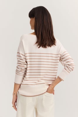 Bugatti Damen Pullover Rundhals mit Streifen