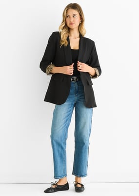 Contrast Animal Edge to Edge Blazer