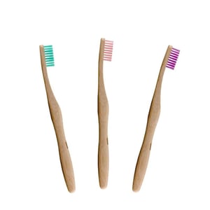 Dr. Botanicals Pastellfarbenes Bambus-Zahnbürsten-Set