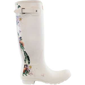Hunter Hohe Botanische Rücken Damen Weiße Gummistiefel