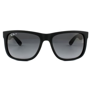Ray-Ban Sonnenbrille Justin 4165 622/T3 Schwarzer Gummi Grau Gradient Polarisiert