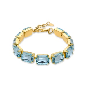 Luxenter Blaues Kristallarmband aus 18k Gelbgold - Ankek