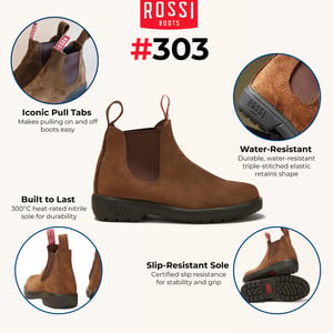 Rossi 303 Endura Chelsea-Stiefel aus rustikalem braunem Wildleder