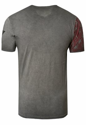 USA T-Shirt Sterne und Streifen V-Ausschnitt im Used Look