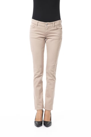 BYBLOS Women's Beige Cotton Jeans & Pant