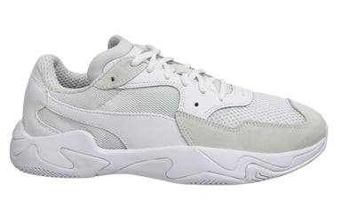 Puma Storm Origin Herren Trainer Weiße Textil Schnürung Freizeitschuhe 369770 05