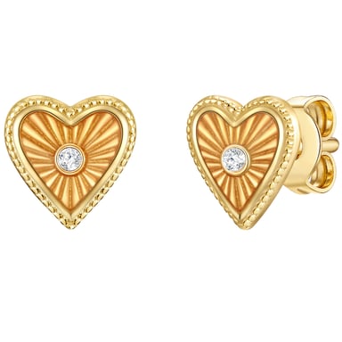 Stud earring sterling silver yellow gold zirconia  white Glanzstücke München